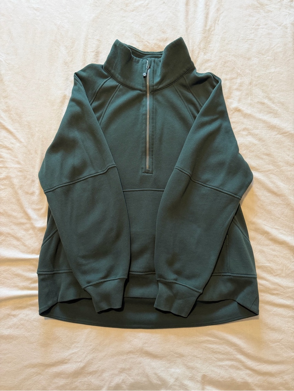 Lululemon Scuba Women’s XL/XXL Dark Green Oversized Funnel Neck Half 1/2 Zip